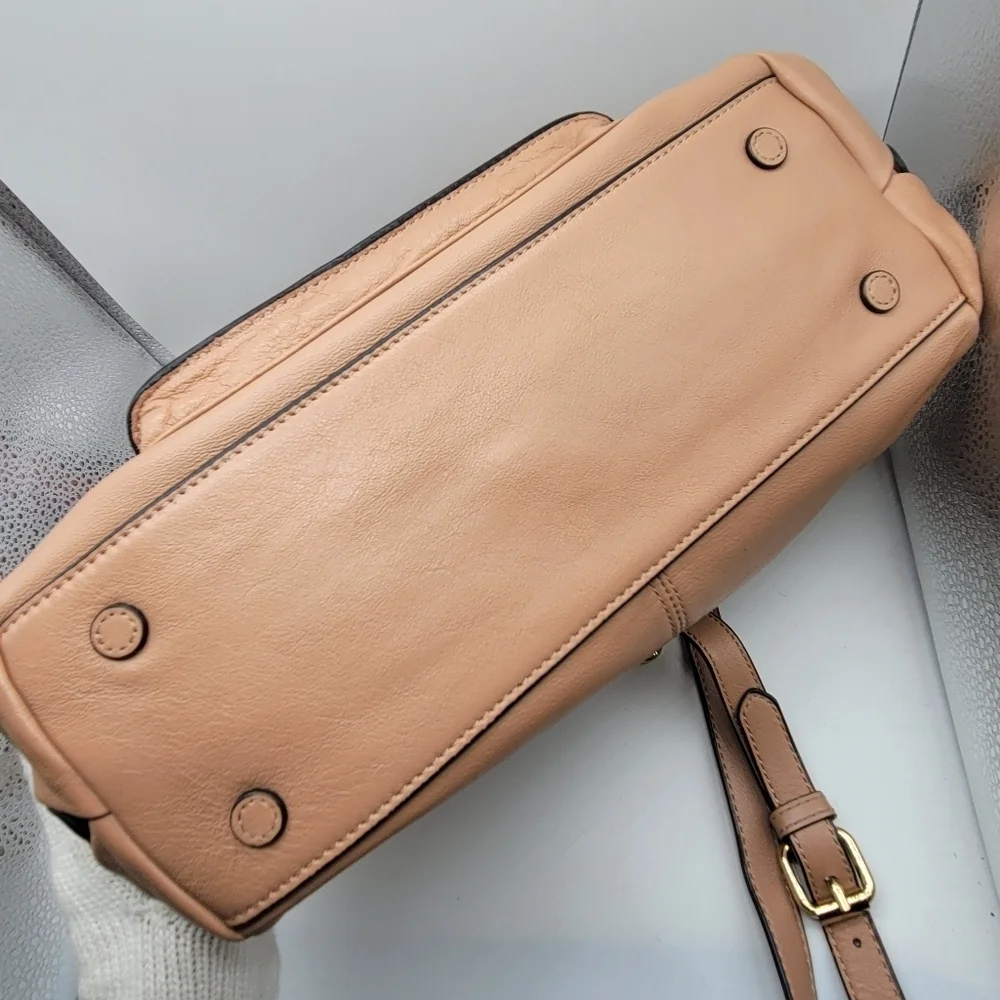 Designer Tory Burch Priscilla Small Frame Satchel Shoulder Strap Push Lock Clasp